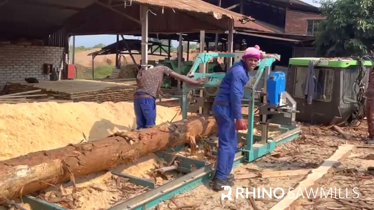 Timber plant in Africa using the Rhino sawmill to cut cants | Rhino Sawmill