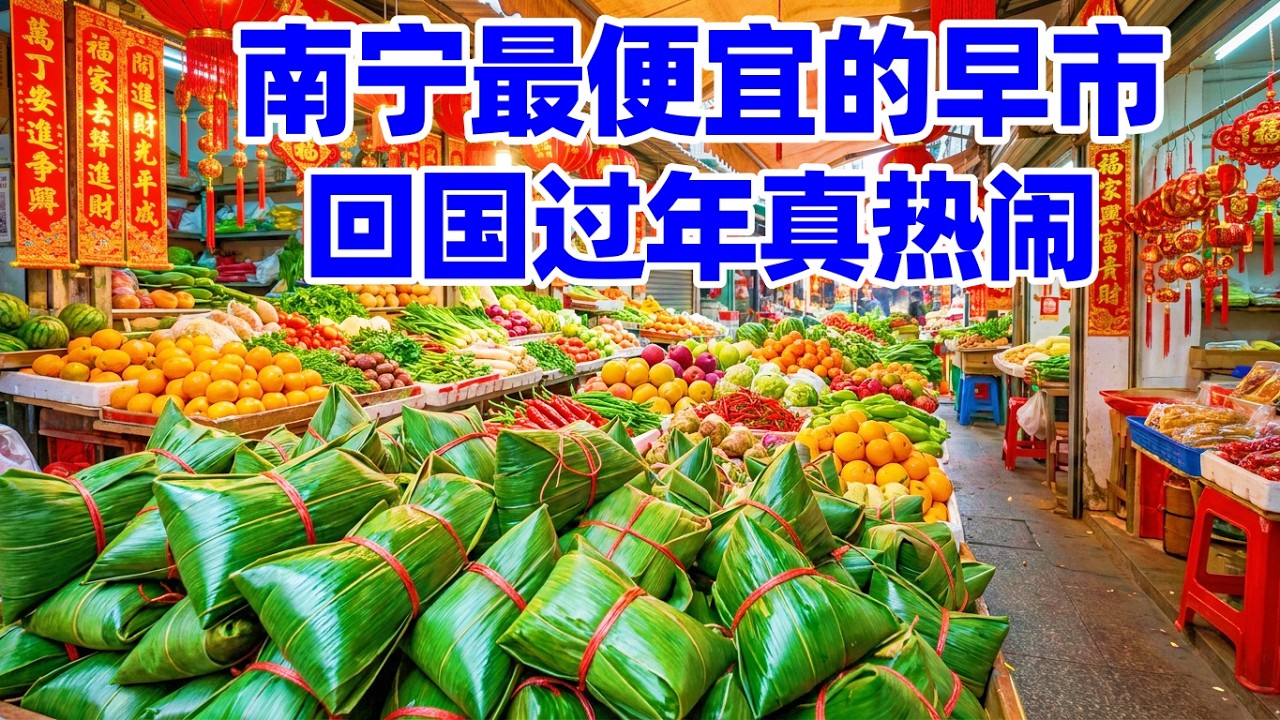 【回国旅居南宁】回国过年逛南宁早市! 南宁最老的安北下菜市场, 除夕前人潮涌动年味十足, 年货应有尽有! 南宁物价适合旅居吗? 南宁菜市场! 南宁生活! 南宁旅游! 南宁美食! 南宁! nanning