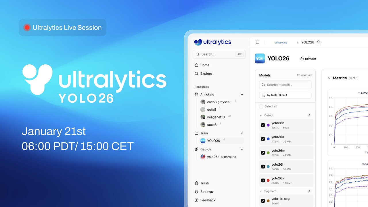Ultralytics Live Session 20: Ultralytics YOLO26 is here!