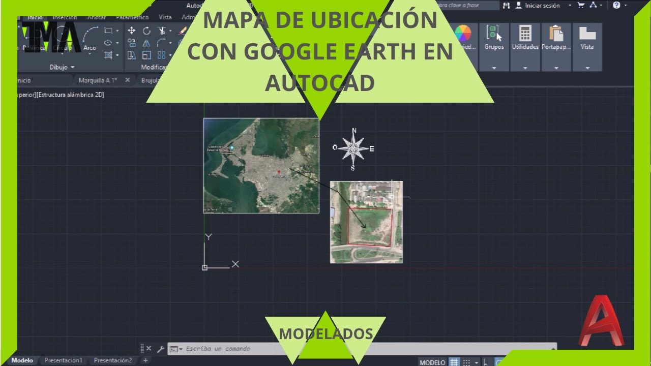 AutoCAD 2D -29- Diseño de planos de ubicación o localización en AutoCAD con google Earth