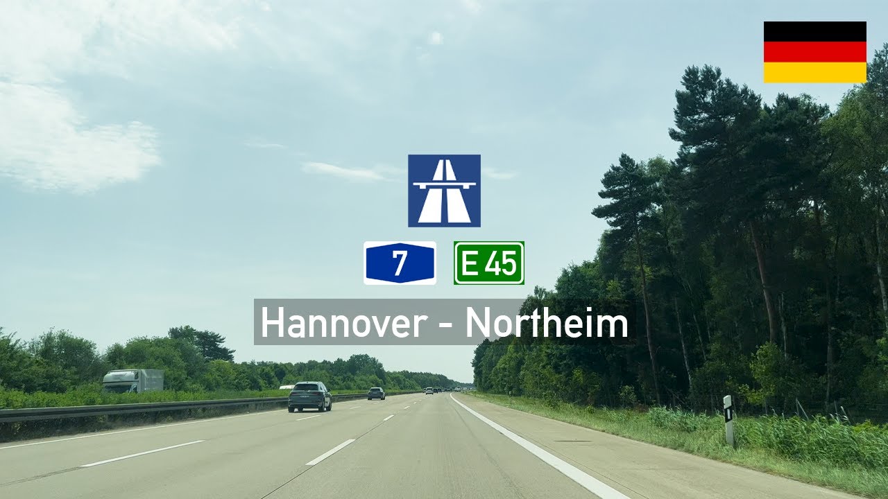 Driving in Germany: Autobahn A7 E45 from Hannover to Northeim