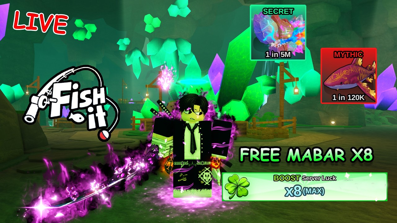 MABAR FREE X8 GAS | GIVEAWAY 25K SUBSCRIBE 10 SECRET #roblox #fishit