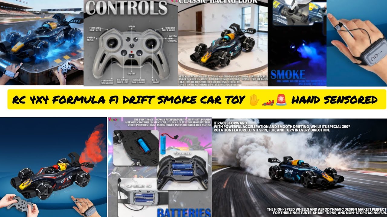 RC 4x4 Formula F1 Drift Smoke Car Toy | Hand Sensor Gesture Control Sports Racing Car 360&deg;Rotation🏎️