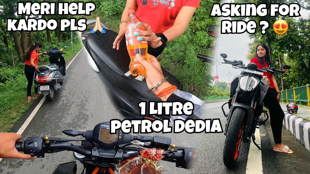 Helped a cute Stranger girl❤️❤️ | Asking for help☹️ | scooty me petrol khatam 😰