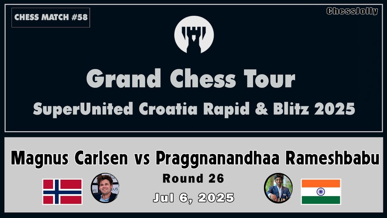 Magnus Carlsen vs. Praggnanandhaa: 4 Great Moves ◉ SuperUnited Croatia Rapid & Blitz 2025