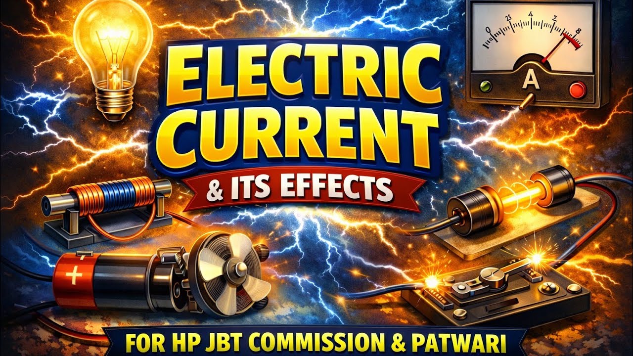 SCIENCE CLASS- 24|ELECTRIC CURRENT & ITS EFFECTS|CONCEPT+ MCQs/HP JBT COMMISSION/HP PATWARI 2025