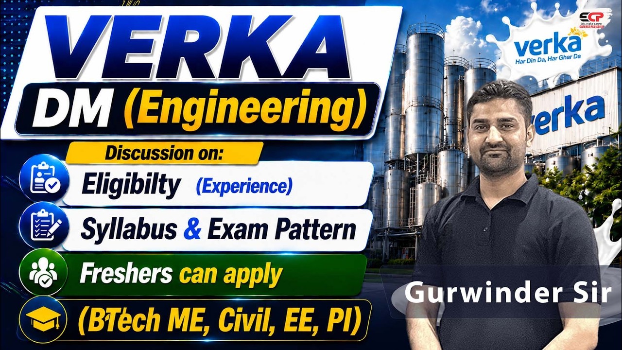 Verka DM Engineering | Discussion on Eligibility, Syllabus, Exam Pattern | Live classes 10 Aug 2026
