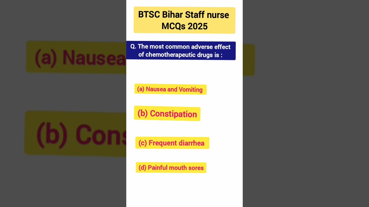 btsc staff nurse exam MCQs 2025// bihar staff nurse previous year solved question// kgmu// MCQs