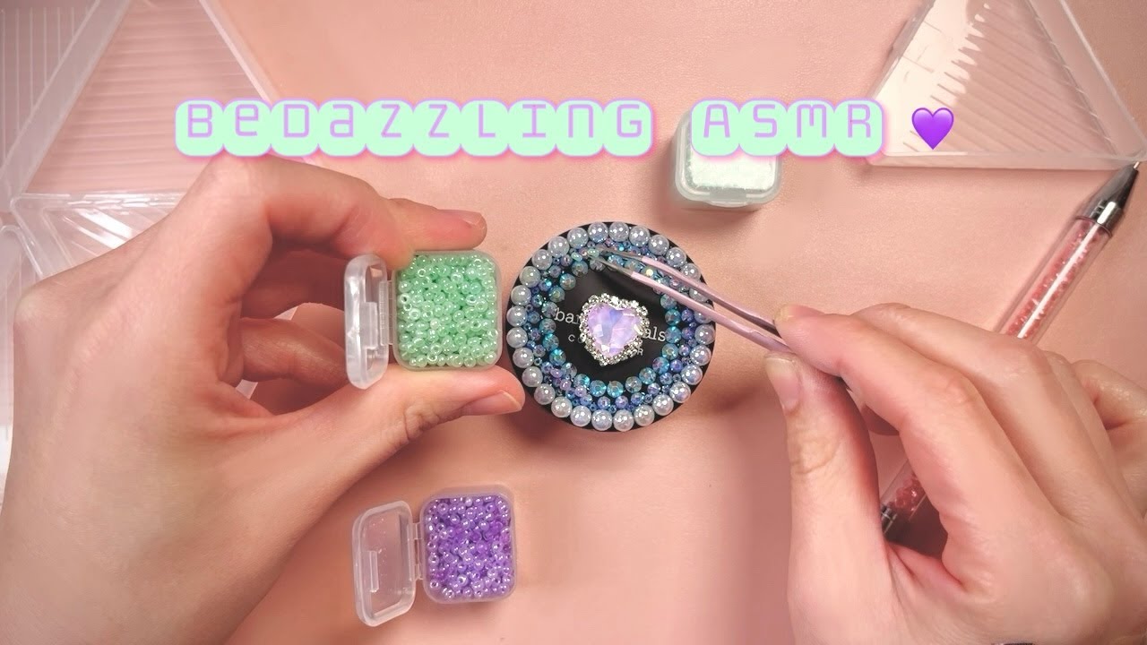 ASMR Bedazzling & decorating makeup Part 𝟺 👾 Clinique, Laura Mercier, Bare Minerals