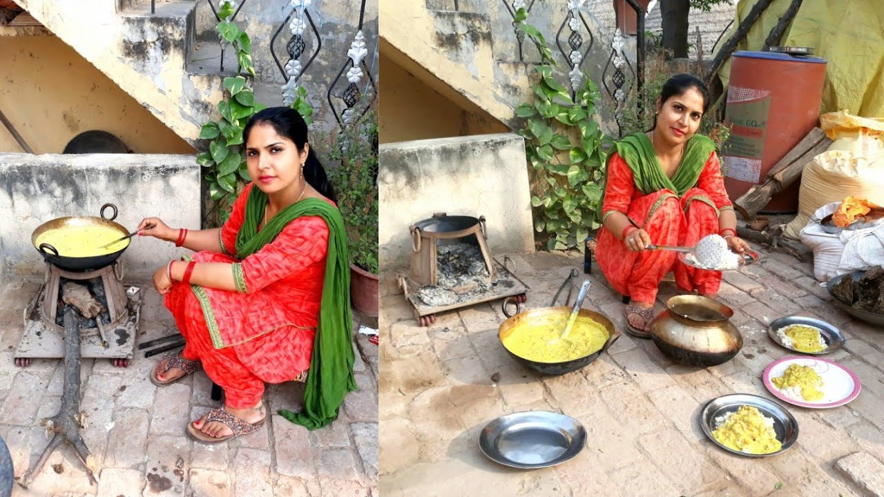 PUNJABI GIRL MAKING KADHI PAKHORA || KADI CHAWAL RECIPE/ VILLAGE LIFE OF PUNJAB/INDIA/RURAL LIFE IND
