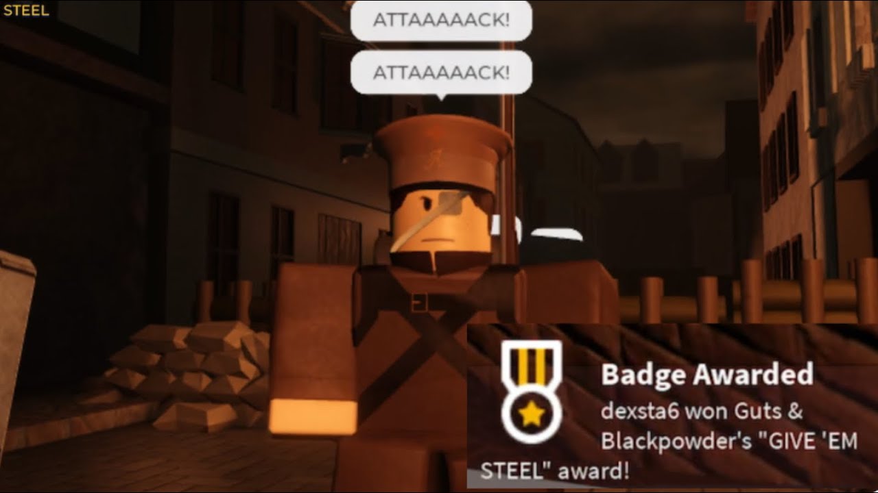 GIVE ‘EM STEEL badge | Guts and Blackpowder