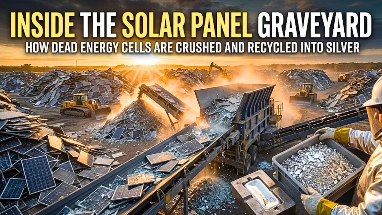 Inside the Solar Panel Graveyard – How Dead Energy Cells Are Crushed and Recycled Into Silver