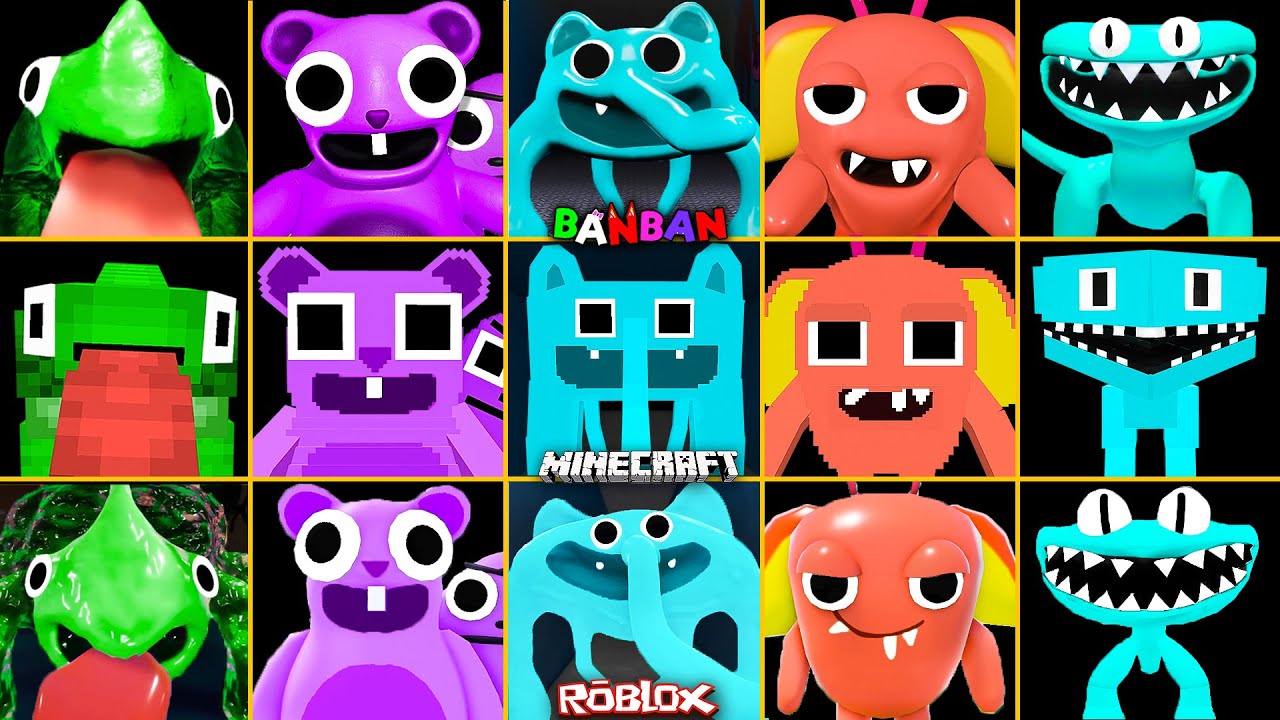 Garten of Banban 4 ALL JUMPSCARES vs MINECRAFT vs ROBLOX | Nabnab, Pickles, Fluffypants, Alie