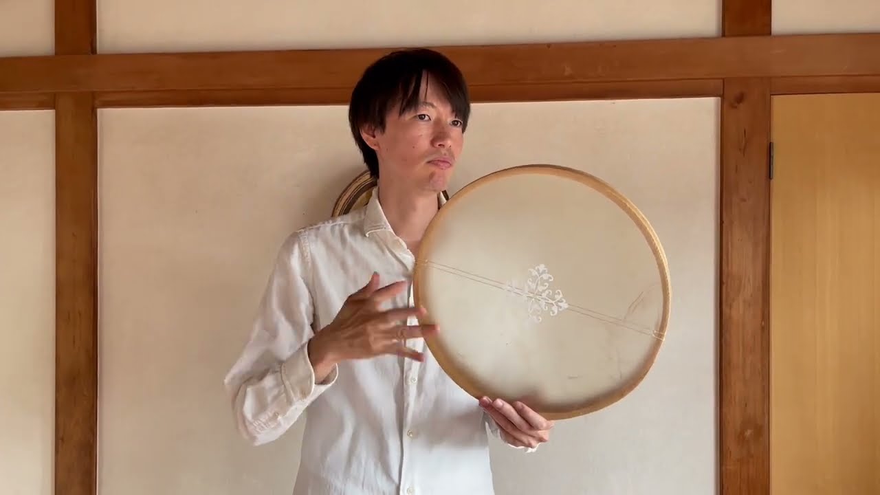 直径３５センチ　フレームドラム/ベンディール　ホワイト