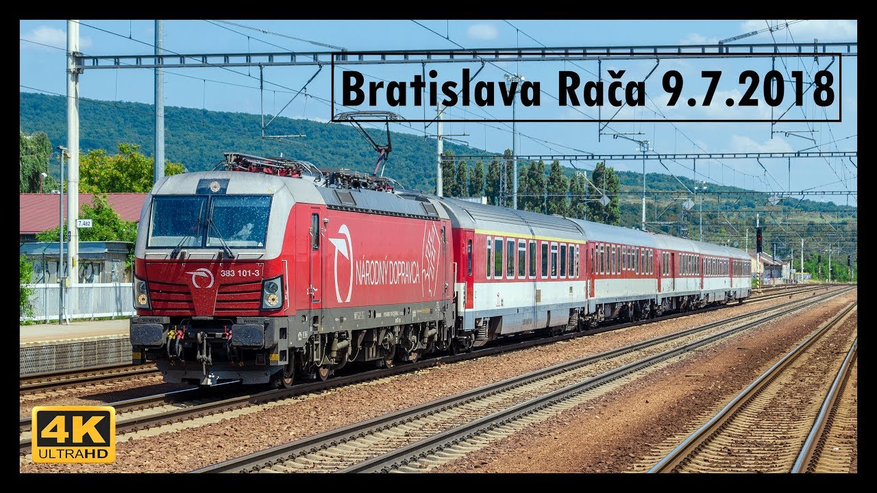 Vlaky Bratislava - Rača 9.7.2018 4K