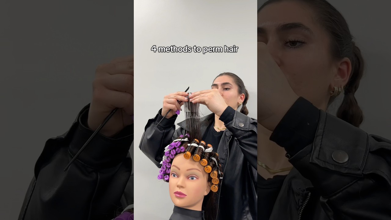 4 methods to perm hair! #perming #perms #curls #piggybackperm #bricklayperm #spiralperm #cosmetology