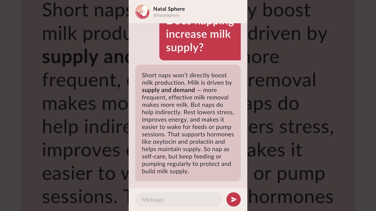 Does napping increase milk supply?