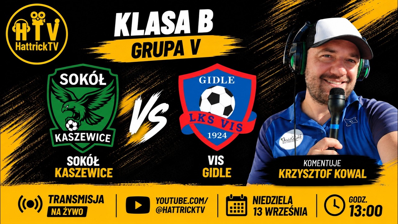 Sok&oacute;ł Kaszewice - VIS Gidle - B klasa grupa V - mecz na żywo