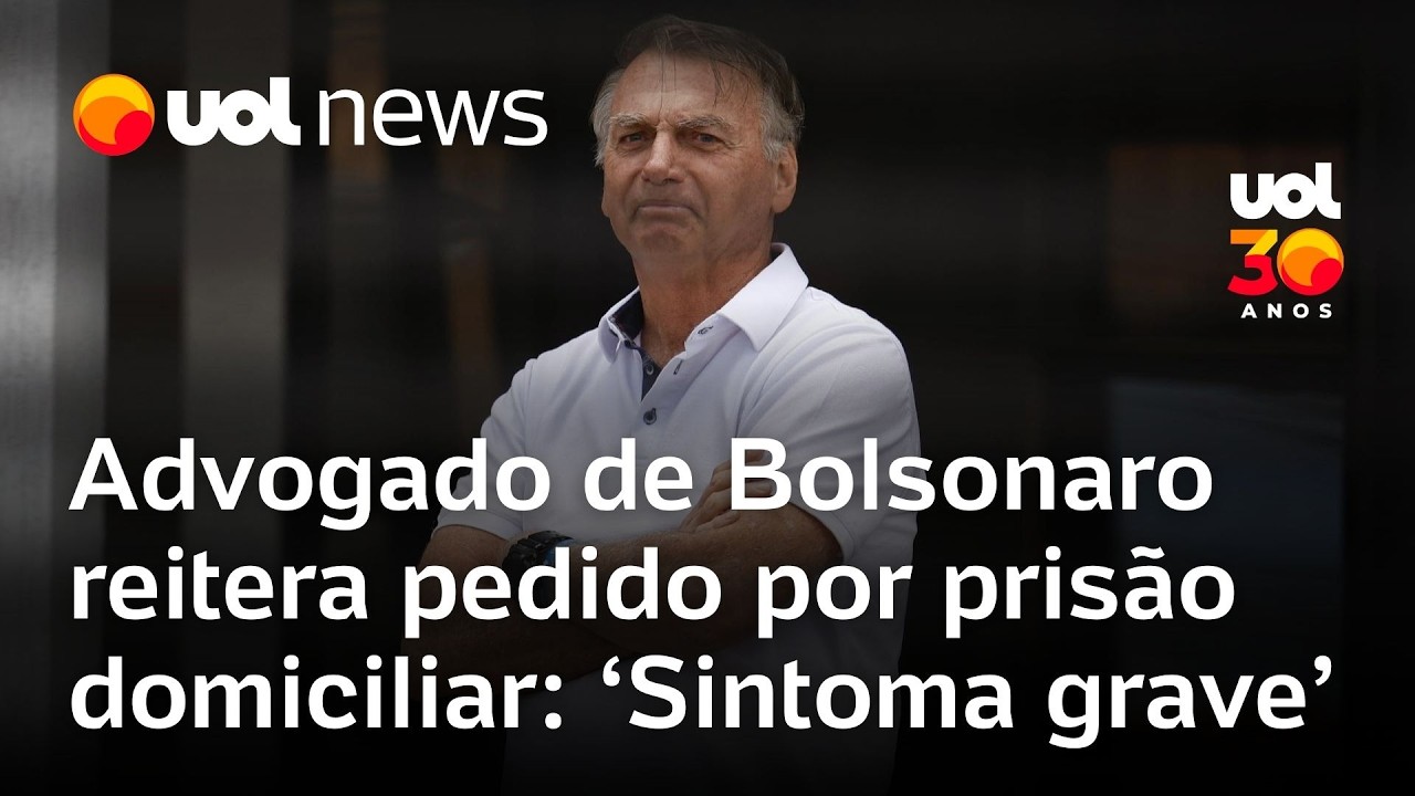 Defesa de Bolsonaro reitera pedido de prisão domiciliar após ele ir para hospital : 'Sintoma grave'