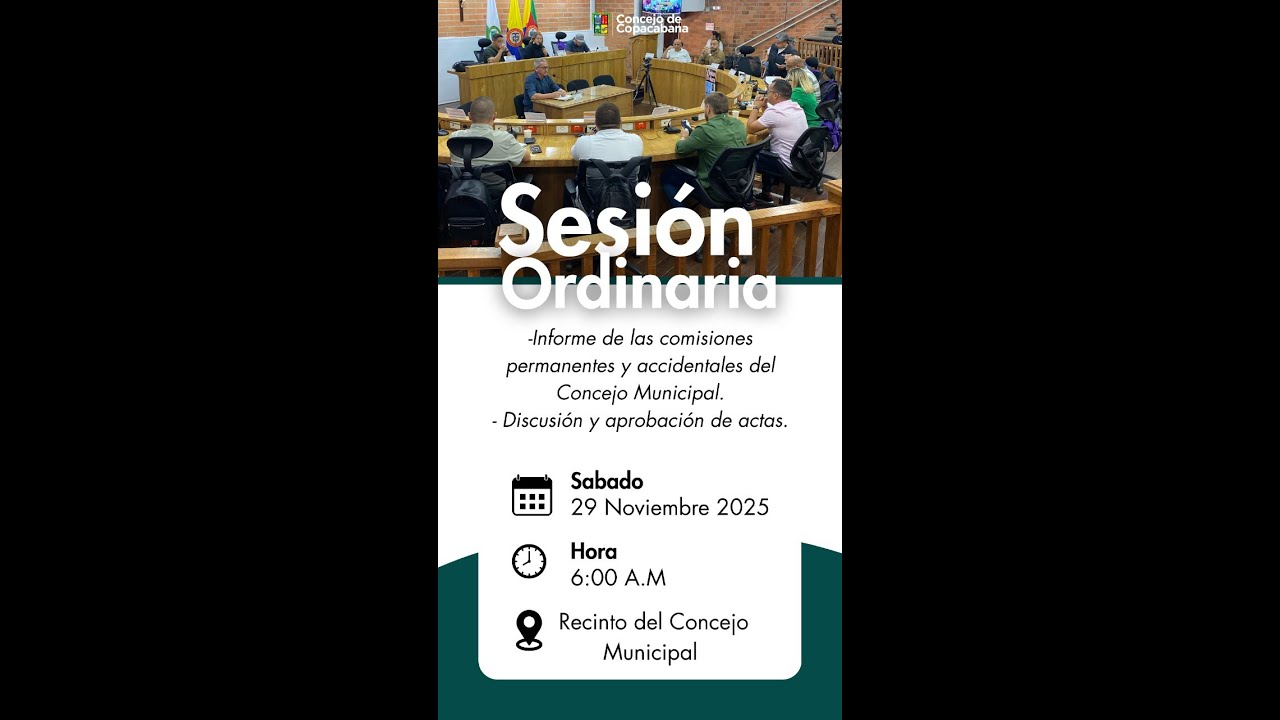 Sesión Ordinaria, sábado 29 de noviembre del 2025.