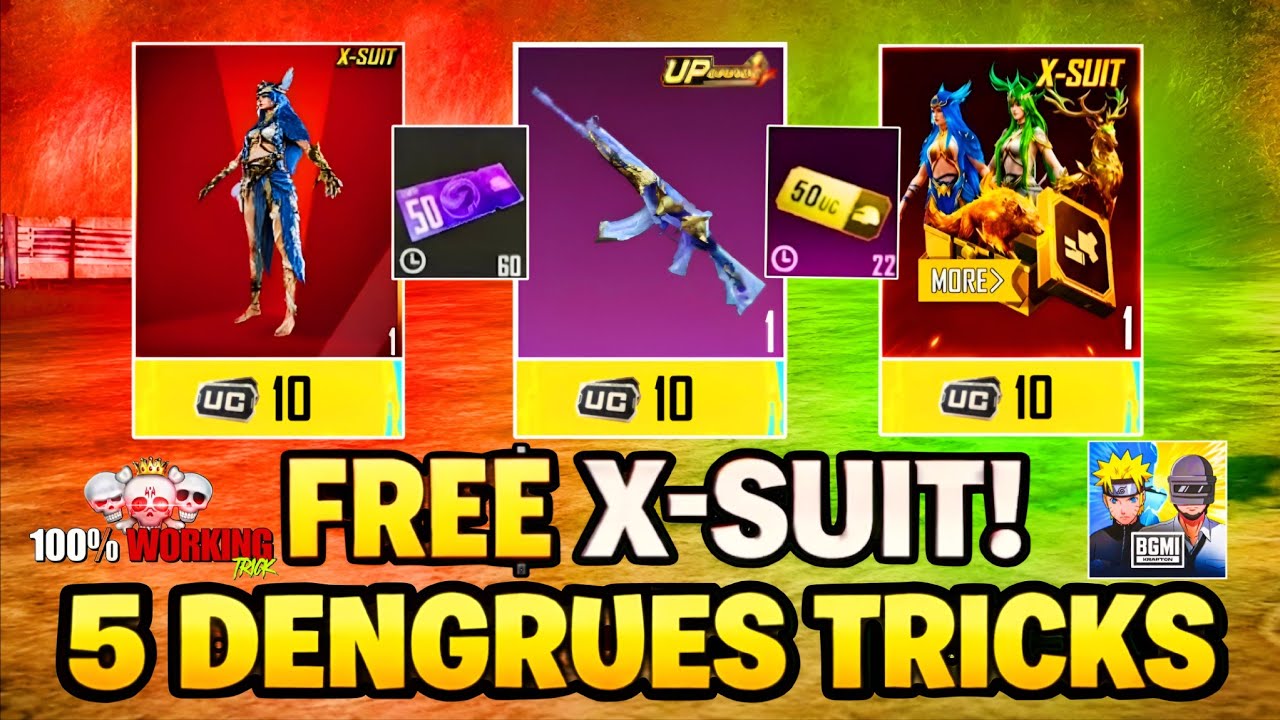 FREE X-SUIT IN BGMI🤫🔥5 MAGIC TRICKS 100% WORKING, GET X-SUIT ONLY 10 UC BGMI, X SUIT CREATE OPENING