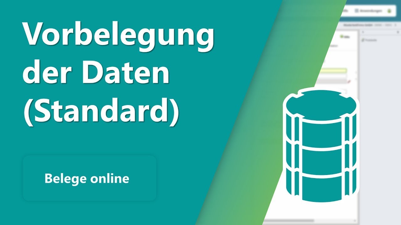 Belege online - Vorbelegung der Daten (Standard)