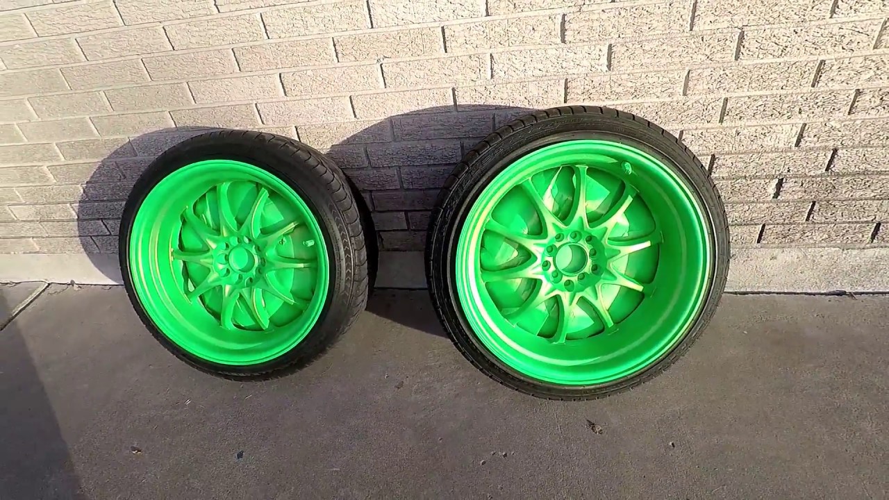 Green Gold Pearlizer Plasti Dip Over Blaze Green Base Spray Paint Can.