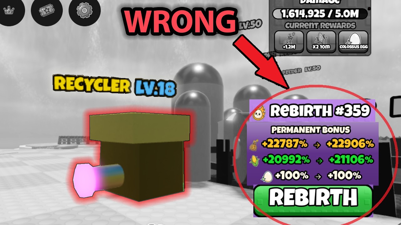 How to Recycler Rebirth Method in grow a chicken fighter