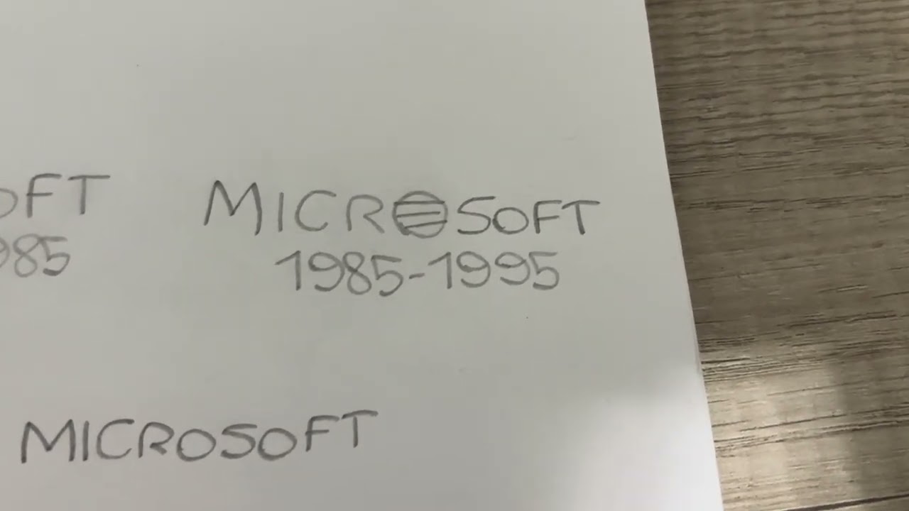 Historia De Logos De Microsoft (USA) 1975-2025 Con Dibujos