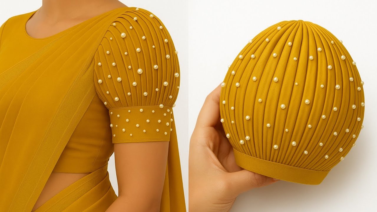 New Trending pleated sleeve/baju design cutting and stitching#sleevedesign #cuttingandstitching