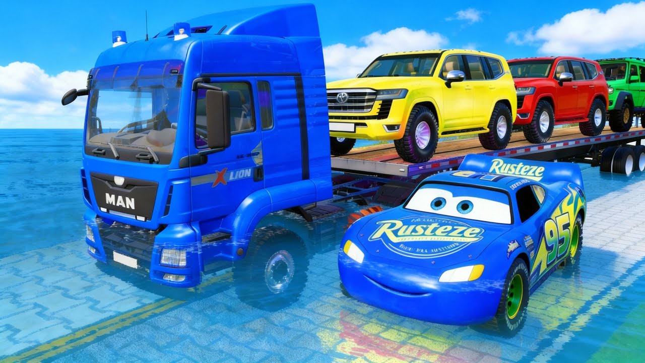 McQueen vs Flatbed Truck  This Road Was a Death Trap! – BeamNG Drive #035