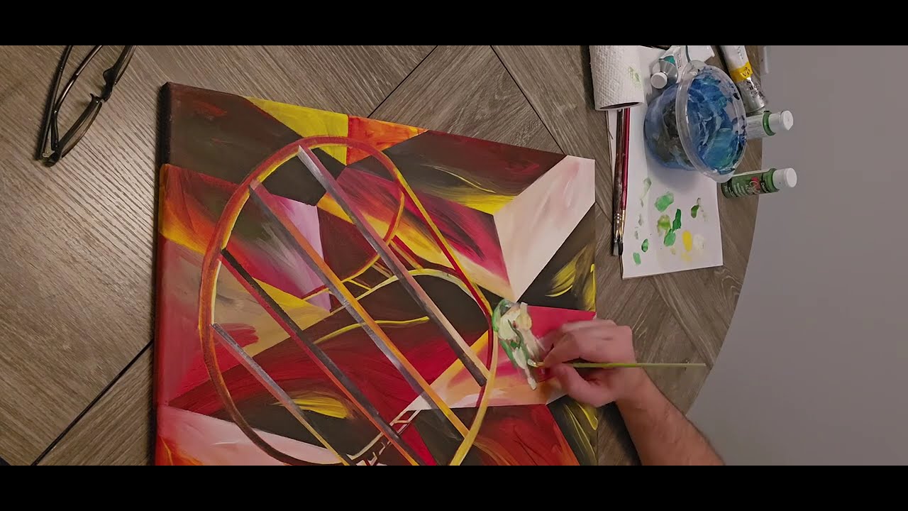 Why are there elephants on this abstract architecture painting?
