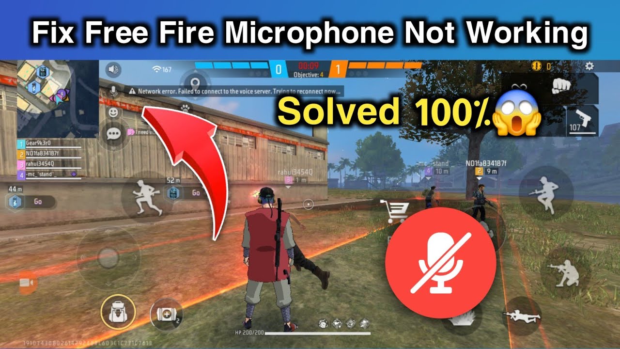 Fix free fire microphone not working || Network error. Failed to connect to the voice server.