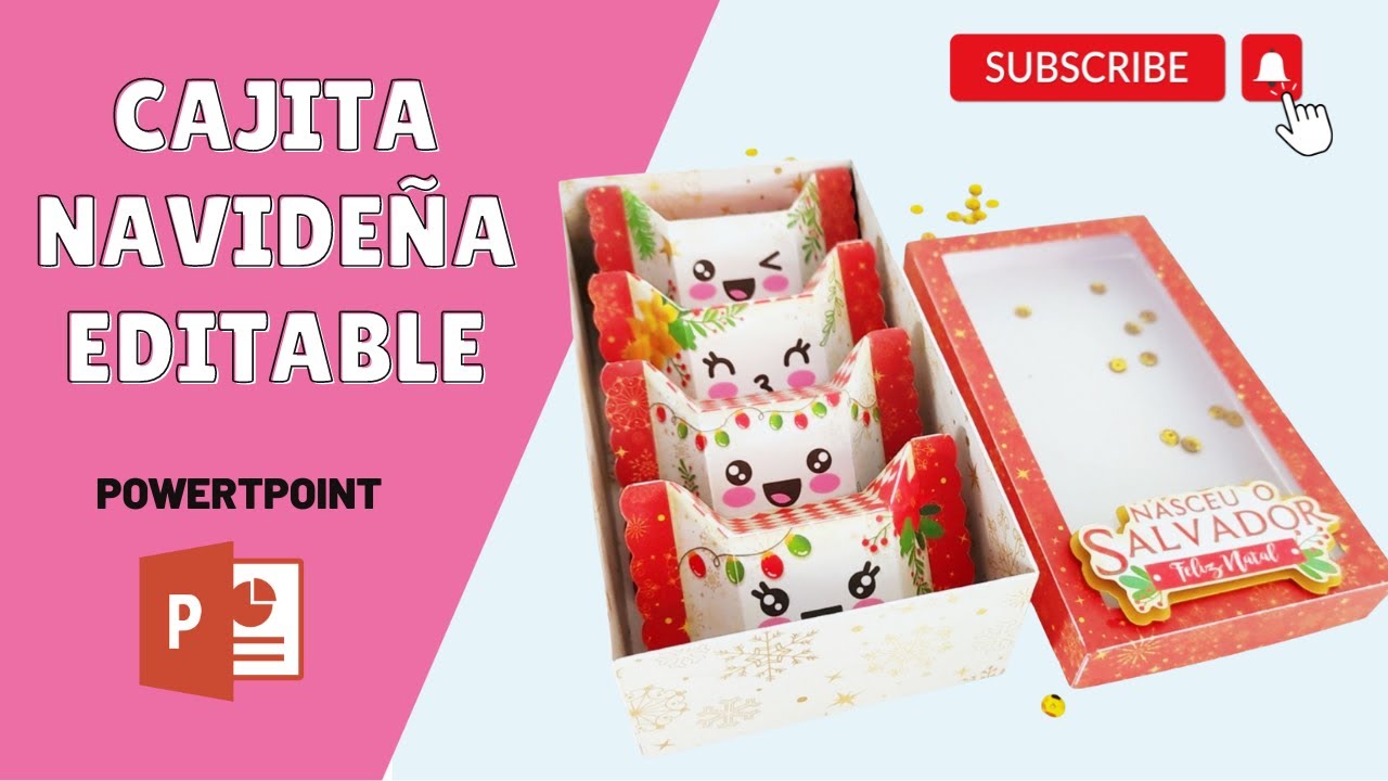 Diseña una cajita navideña  + plantilla GRATIS en Powertpoint