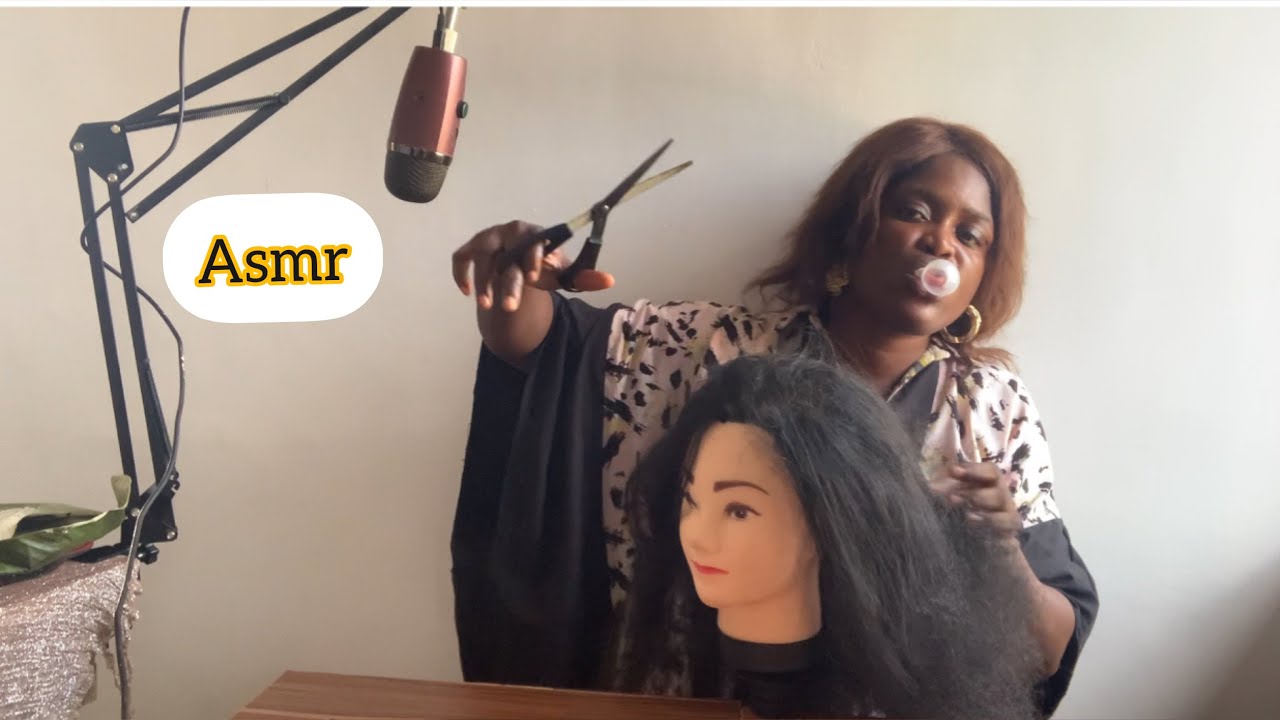 Asmr ✨bubble gum cracking, trimming and combing your hair