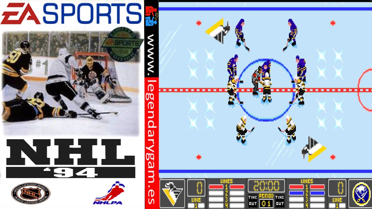 NHL 94 - EA Sports - (1993) - Let's Play - Full Exihibition Game - MS-Dos - DOS PC - Electronic Arts