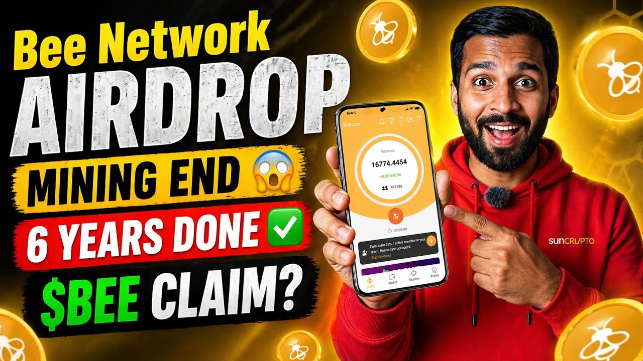 📌BEE NETWORK AIRDROP🔴$BEE MINING END😱$BEE TOKEN CLAIM+LISTING🚨6 Years DONE