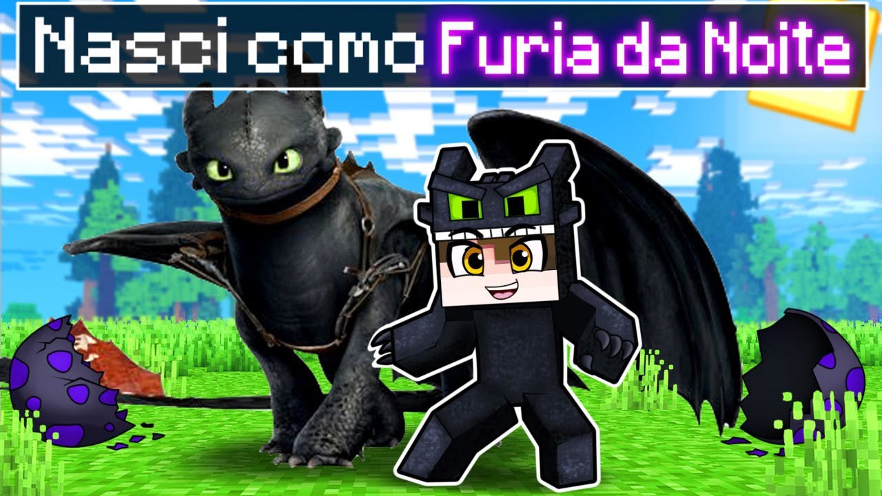 NASCI como FÚRIA da NOITE no COMO TREINAR SEU DRAGÃO Minecraft