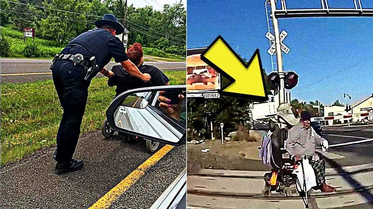 Police Pull Man From Wheelchair Stuck On Tracks Within Seconds Of Speeding Train, WILL HE SURVIVE?
