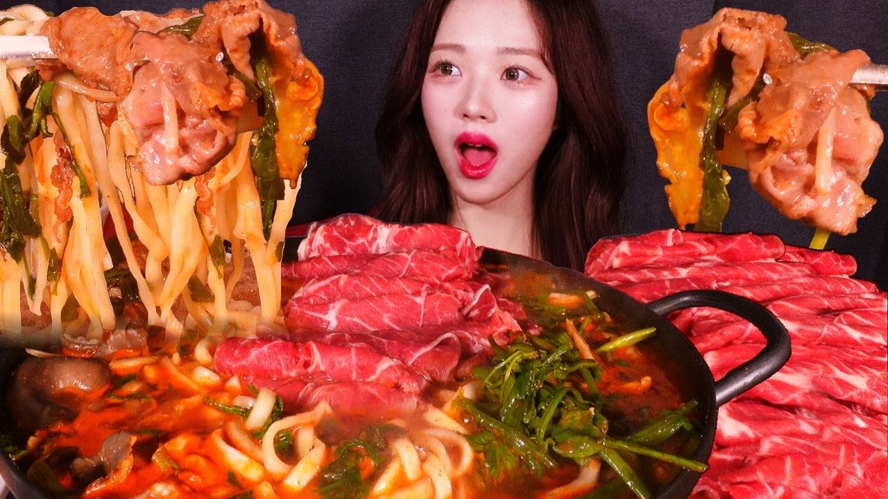 고기 왕창 넣은 얼큰한 샤브샤브 풀코스🔥겉절이 칼국수 볶음밥까지 샤브칼국수 먹방 리얼사운드 SPICY BEEF SHABU SHABU HOT POT MUKBANG ASMR