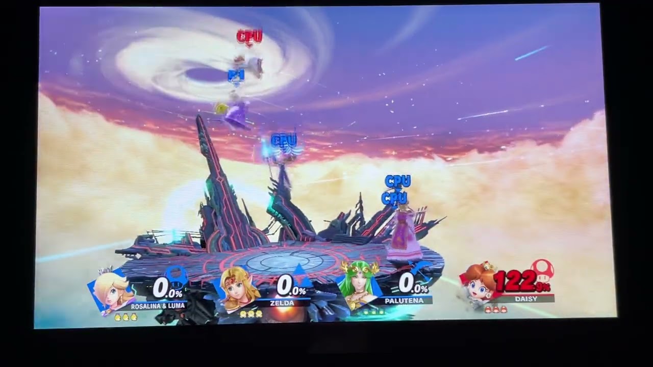Super Smash Bros Ultimate Team Purple Rosalina vs White Daisy in Final Destination