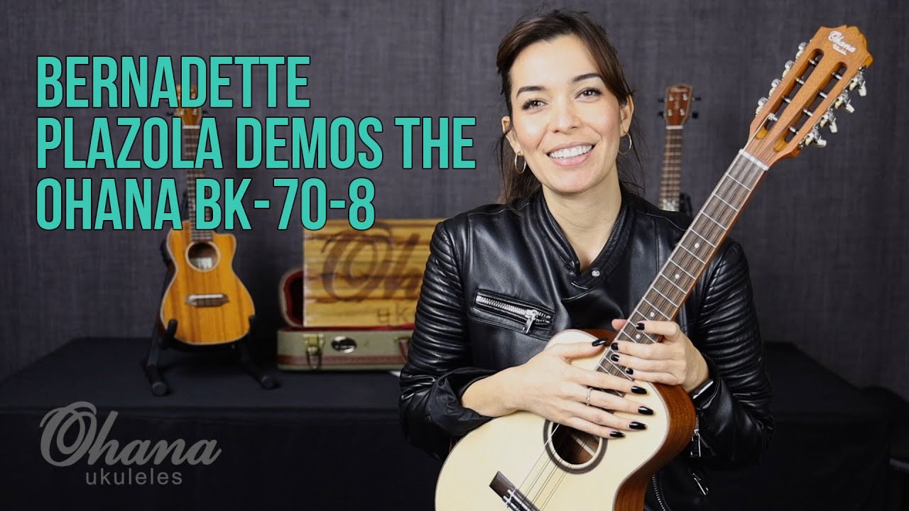 Bernadette Plazola Demos the Ohana BK-70-8 Baritone Ukulele