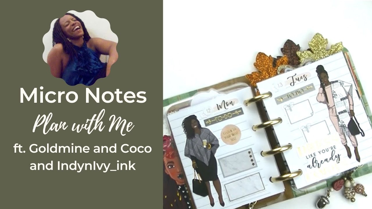 Micro Notes Plan With Me || ft  Goldmine and Coco || IndynIvy_ink