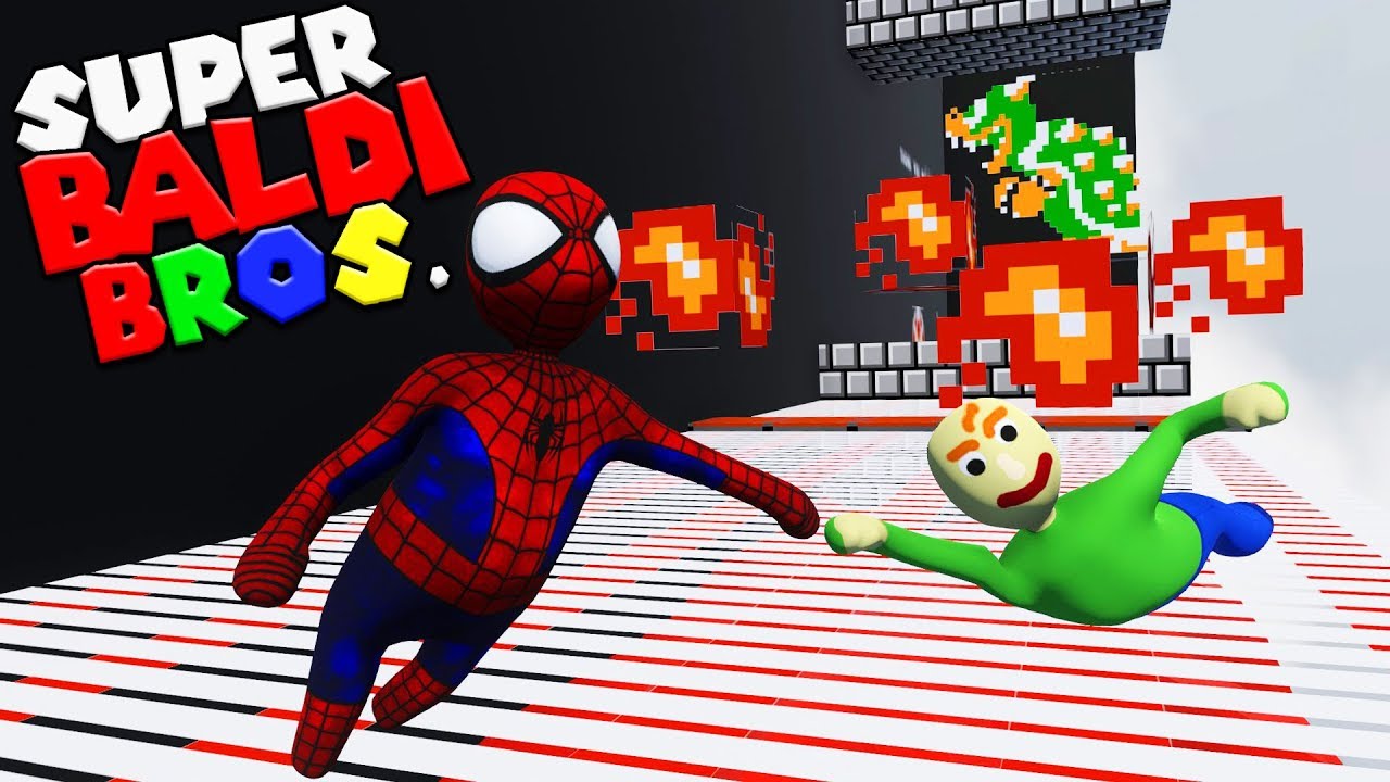 BALDI AND SPIDERMAN FACEOFF AGAINST BOWSER!  | Human Fall Flat