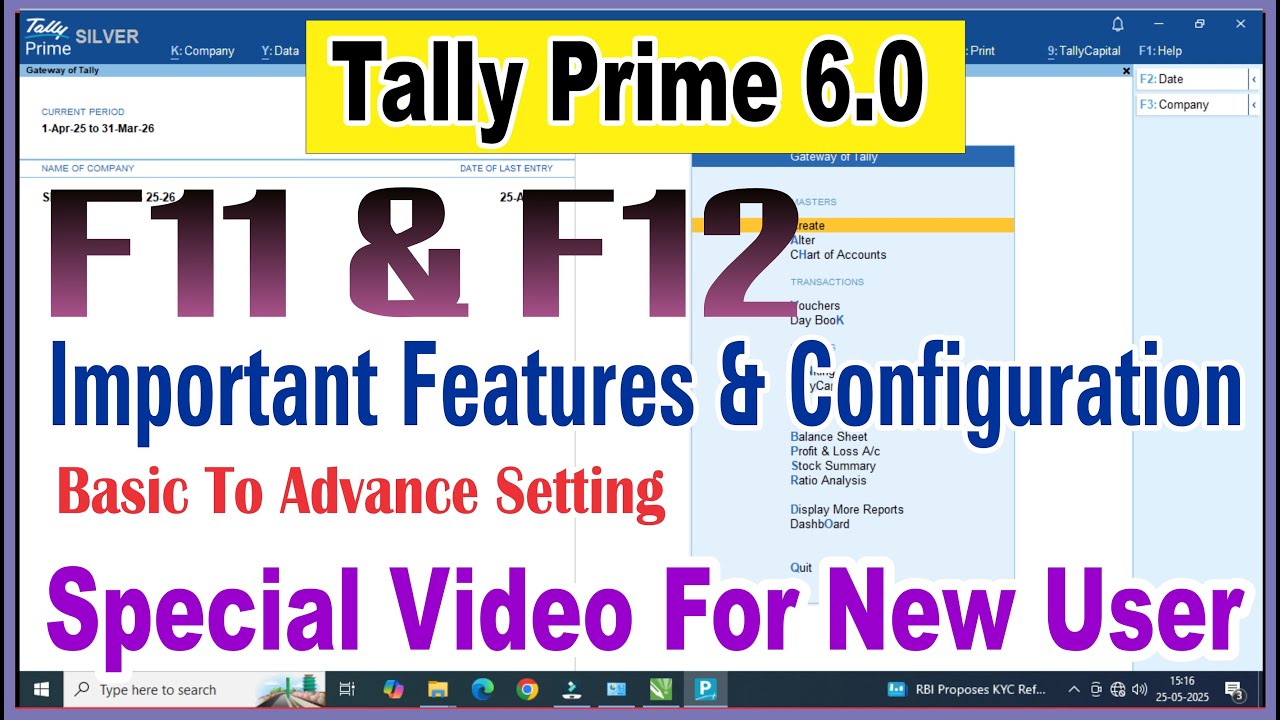 Tally prime 6.0 | Features & Configuration Settings in Tally Prime 6.0 | F11 And F12 In Tally Prime