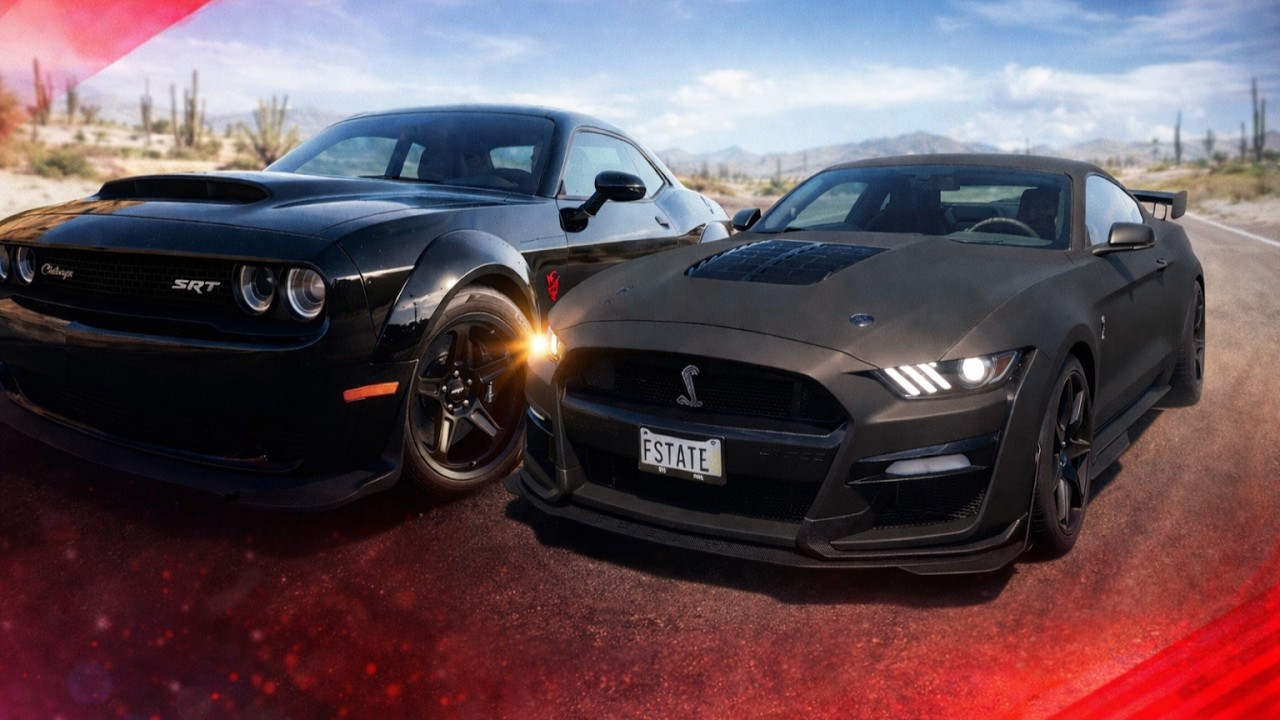 HELLCAT vs GT500 – The Ultimate Muscle Cars | FH5 Wheel Steering 4K