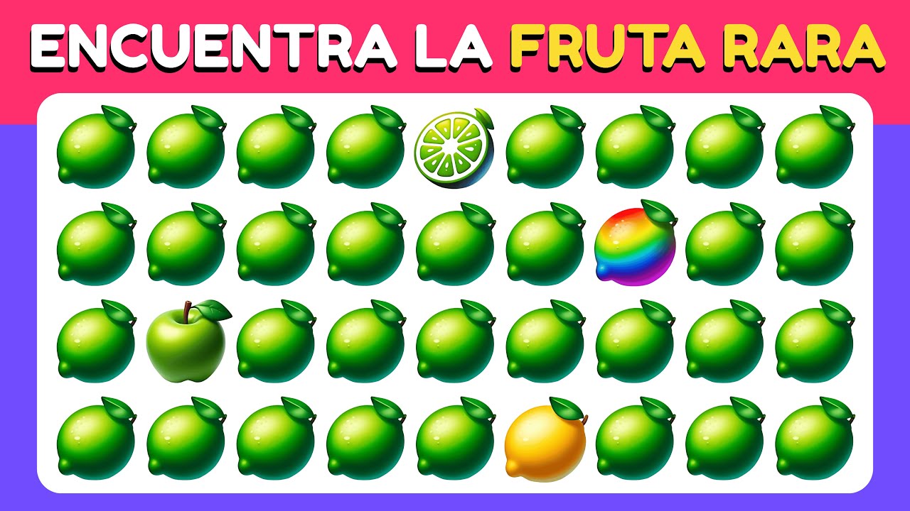 Encuentra el Raro - Edición Fruta 🍎🍌🍍 Sólo el 1% puede pasar esto