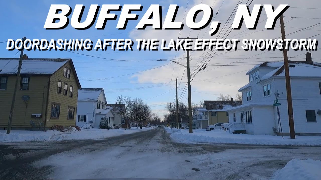 Door Dash Driving in Buffalo, NY After a Lake Effect Snowstorm