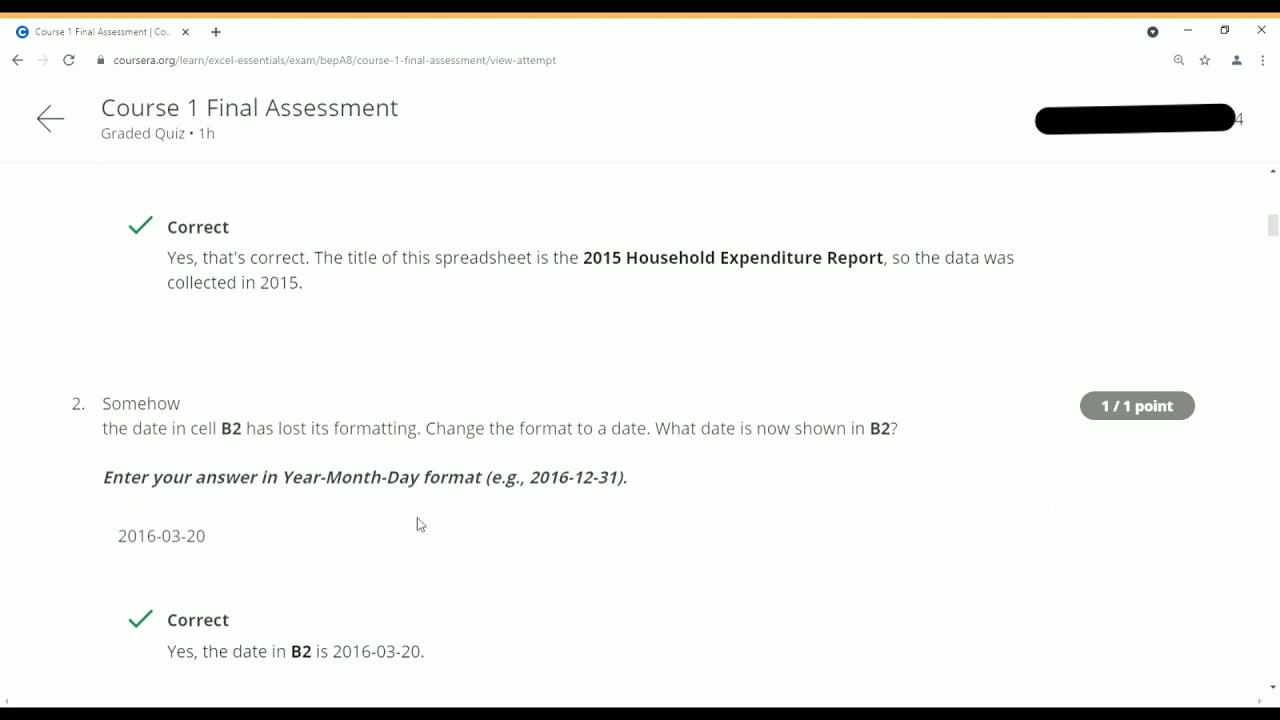 Coursera || Excel Skills for Business : Essentials:Final assessment Answers