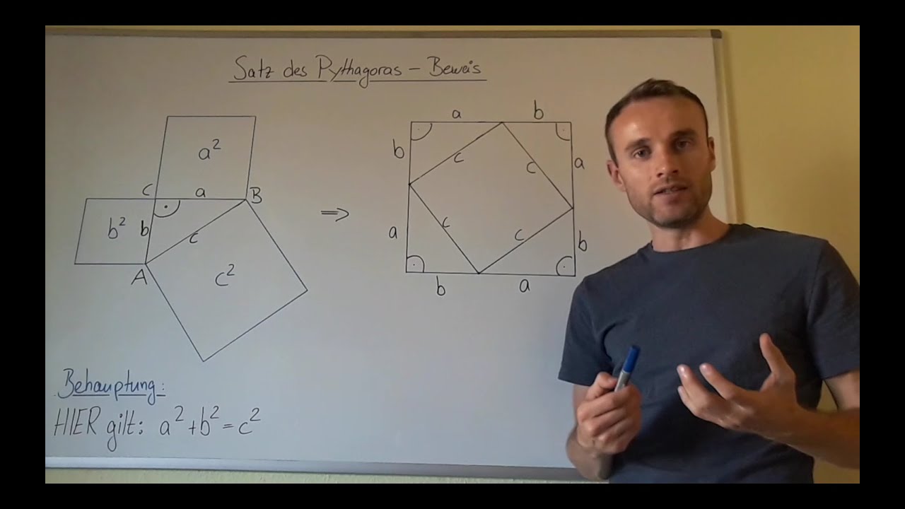 Satz des Pythagoras - Beweis über Flächeninhalt eines Quadrats